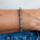 Natural Labradorite Beaded Bracelet with Adjustable Fit
